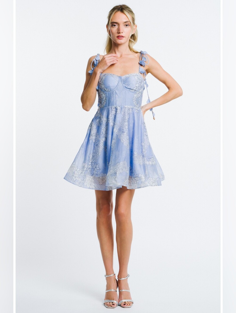 Kaelin Floral Print Voile Minidress